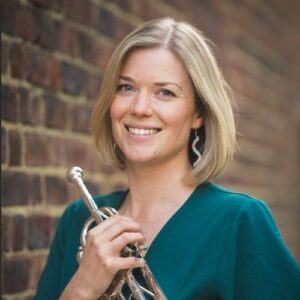 Imogen Whitehead, with trumpet