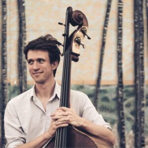 Misha Mullov-Abbado with double-bass